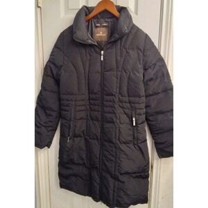 Moncler Down Puffer Coat Quilted Padded Winter Jacket Black L 37, Bust 19